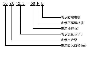 ZX自吸離心清水泵型號(hào)意義
